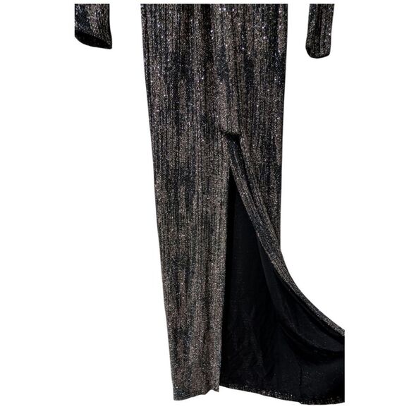 Marciano Alyssa Glittery Maxi Dress Front Slit Women's S - Jet Black Multi, NWT - Picture 6 of 13